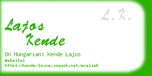 lajos kende business card